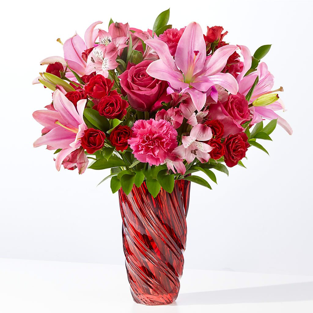 In Love Bouquet with Luxe Swirl Vase – Danville Floral And Gifts Llc, Danville IL