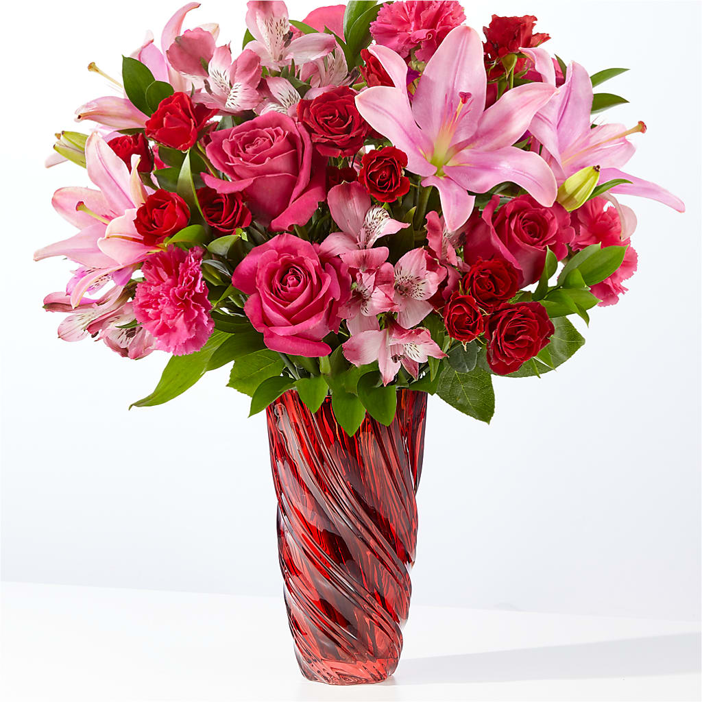 In Love Bouquet with Luxe Swirl Vase – Danville Floral And Gifts Llc, Danville IL