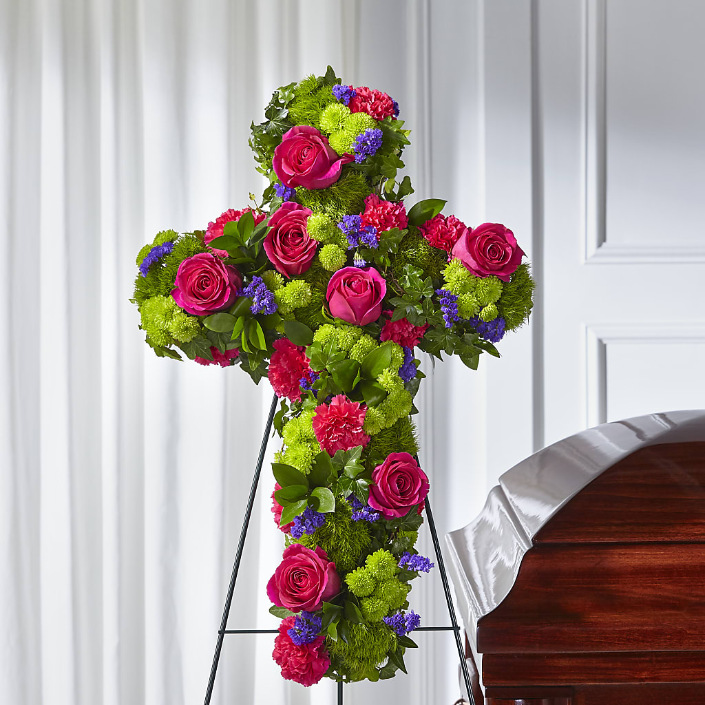 Tribute Rose Floral Cross – Danville Floral And Gifts Llc, Danville IL