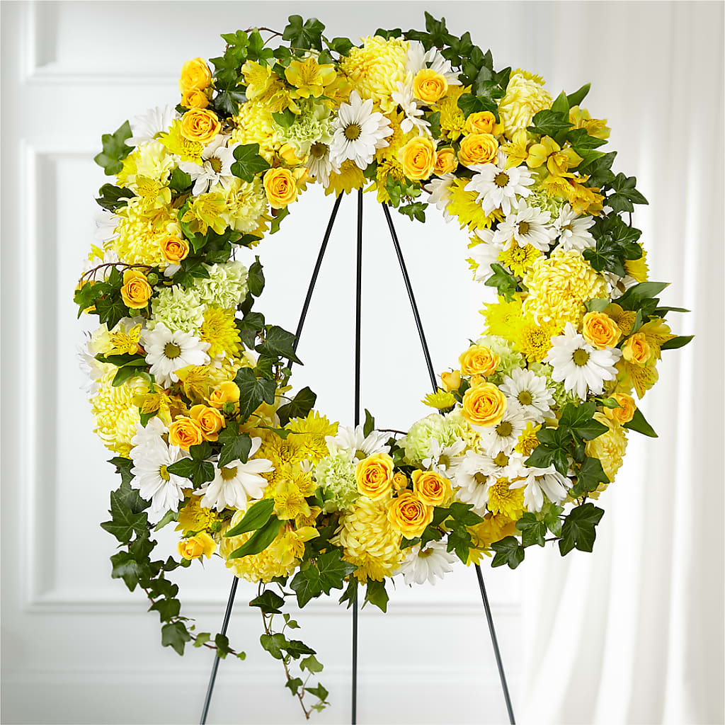 Golden Remembrance Wreath – Danville Floral And Gifts Llc, Danville IL