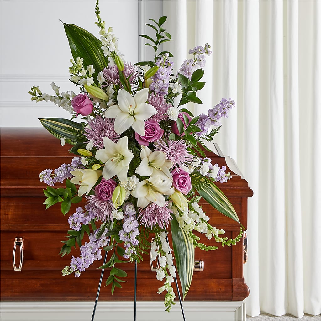Grateful Hearts Standing Spray – Danville Floral And Gifts Llc, Danville IL