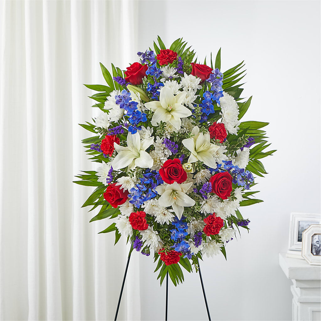 Cherished Service Standing Spray – Danville Floral And Gifts Llc, Danville IL