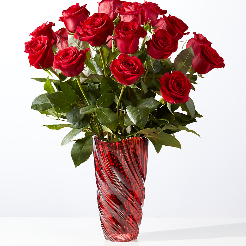 Classic Love Red Rose Bouquet with Luxe Swirl Vase – Danville Floral And Gifts Llc, Danville IL