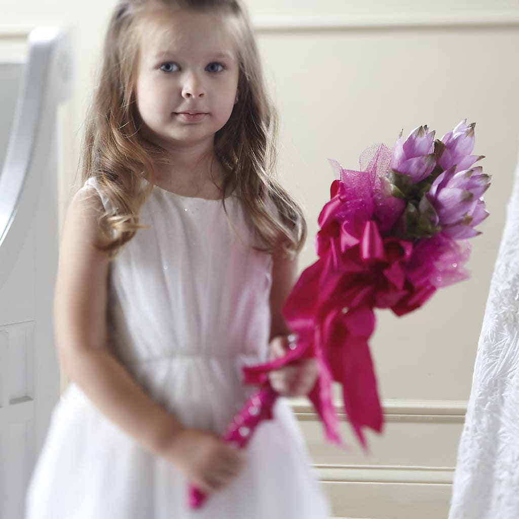 Sparkle Pink Flower Girl Bouquet – Danville Floral And Gifts Llc, Danville IL
