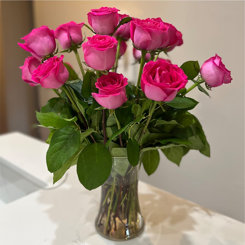 Long Stem Pink Rose Bouquet –  Danville Floral And Gifts Llc, Danville IL