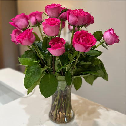 Long Stem Pink Rose Bouquet –  Danville Floral And Gifts Llc, Danville IL