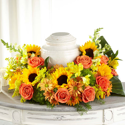 Faithful Sunflower Cremation Adornment –  Danville Floral And Gifts Llc, Danville IL